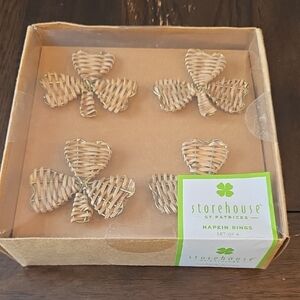 Shamrock Napkin Rings - Natural Tan (Set of 4)